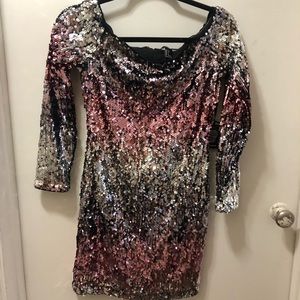 Forever 21 sequin off the shoulder dress